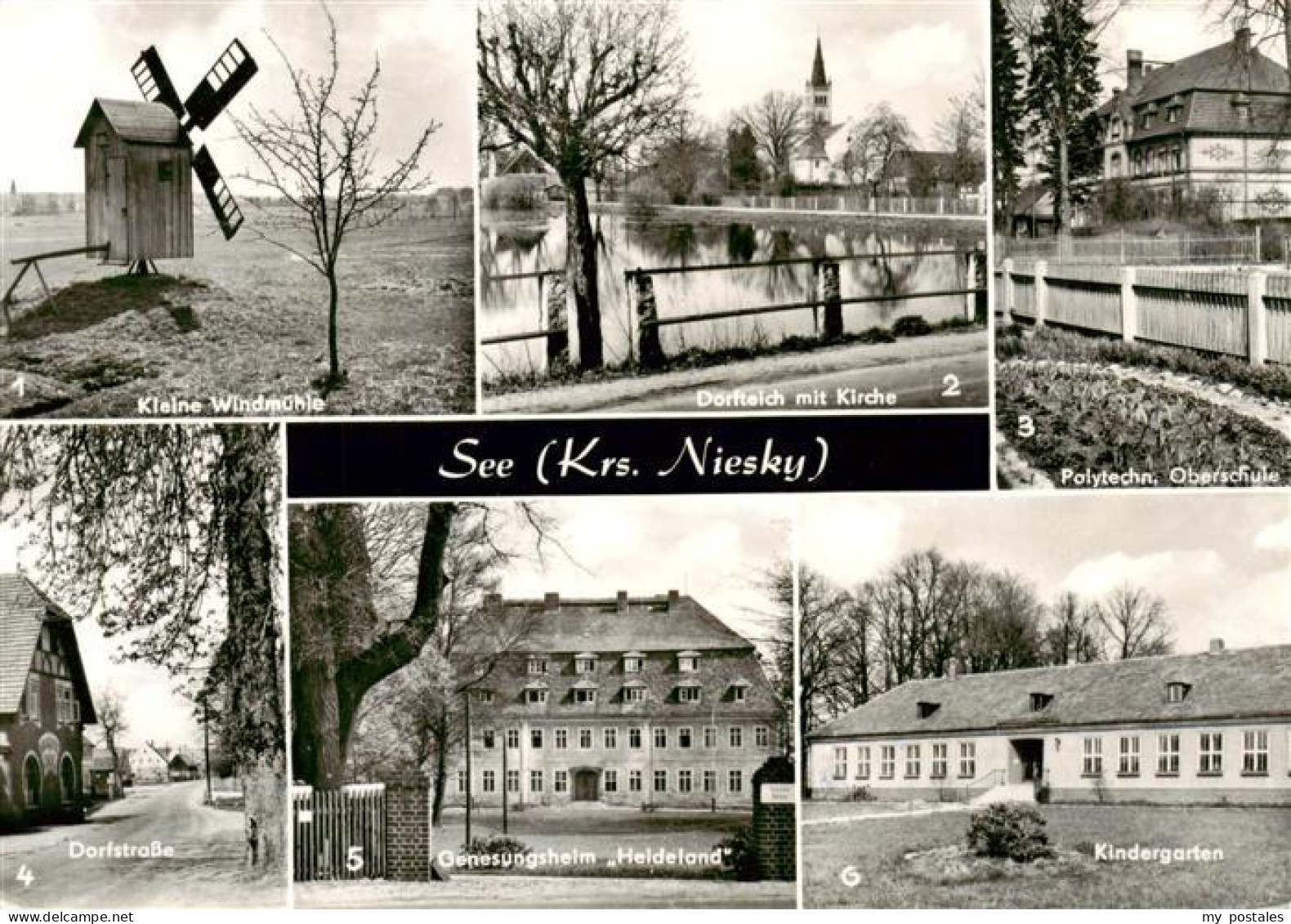 73962296 Niesky_Oberlausitz_Sachsen Kleine Windmuehle Dorfteich Mit Kirche Polyt - Niesky