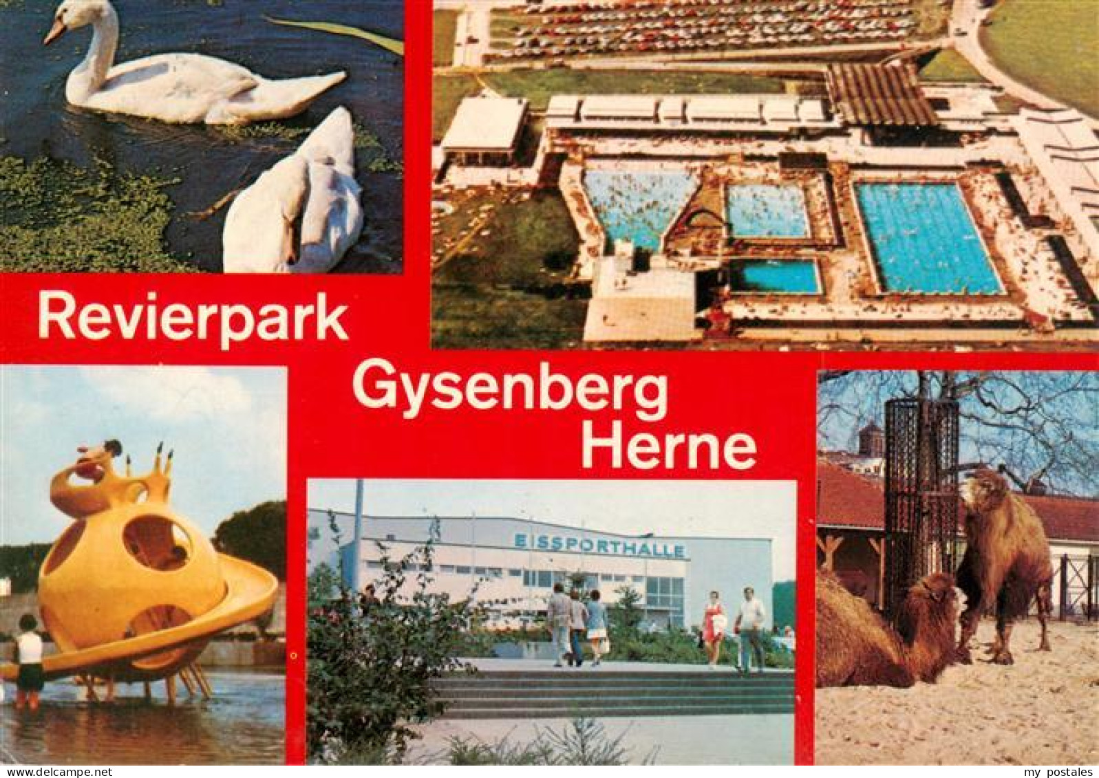 73881355 Herne  Westfalen Revierpark Gysenberg Eissporthalle Fliegeraufnahme Kam - Herne