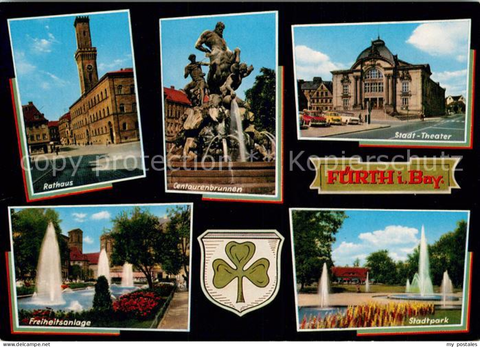 73774955 Fuerth Bayern Rathaus Centaurenbrunnen Stadt Theater Freiheitsanlage St - Fuerth