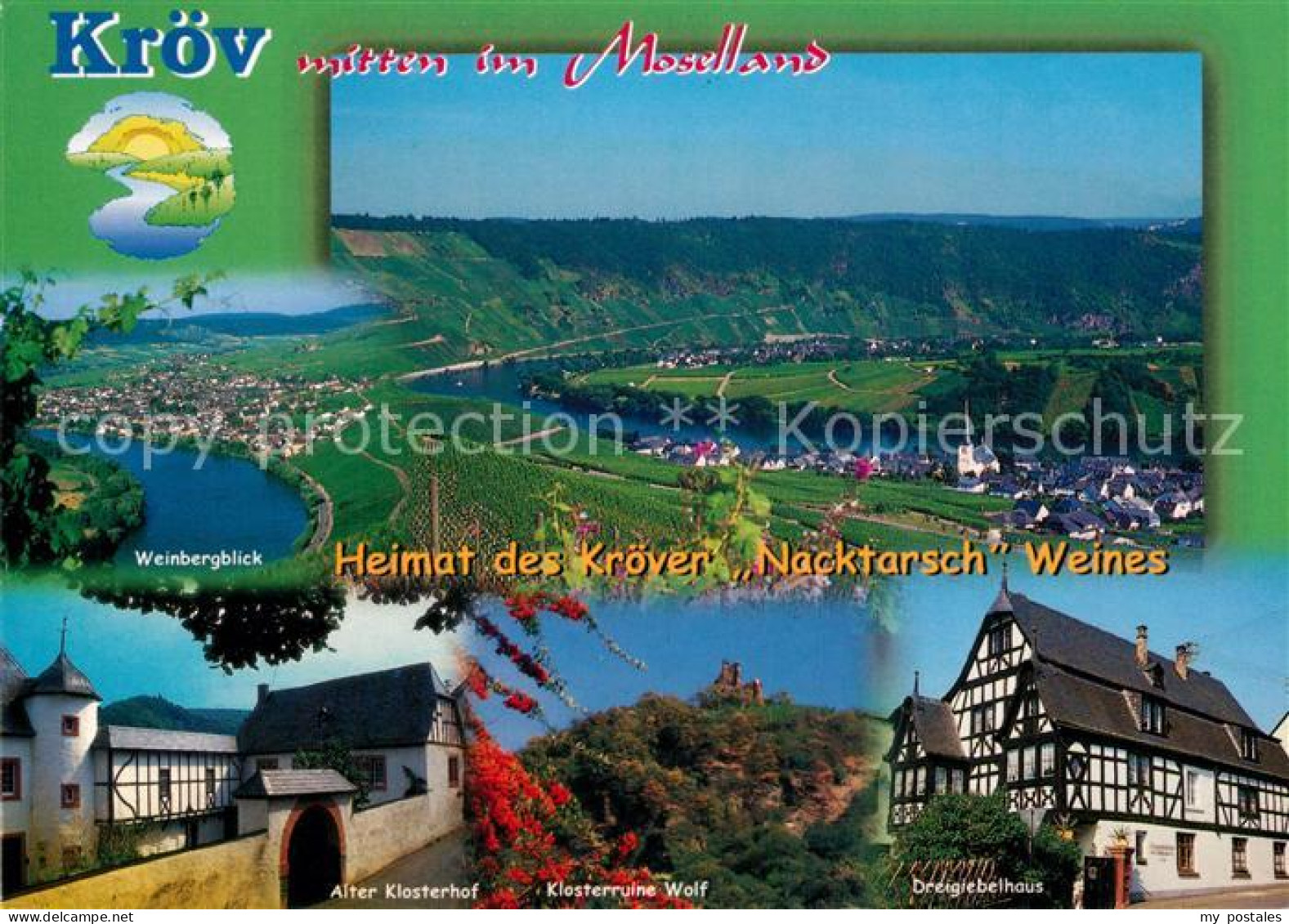 73176370 Kroev Mosel Panorama Moseltal Weinberge Klosterhof Klosterruine Wolf Dr - Kroev