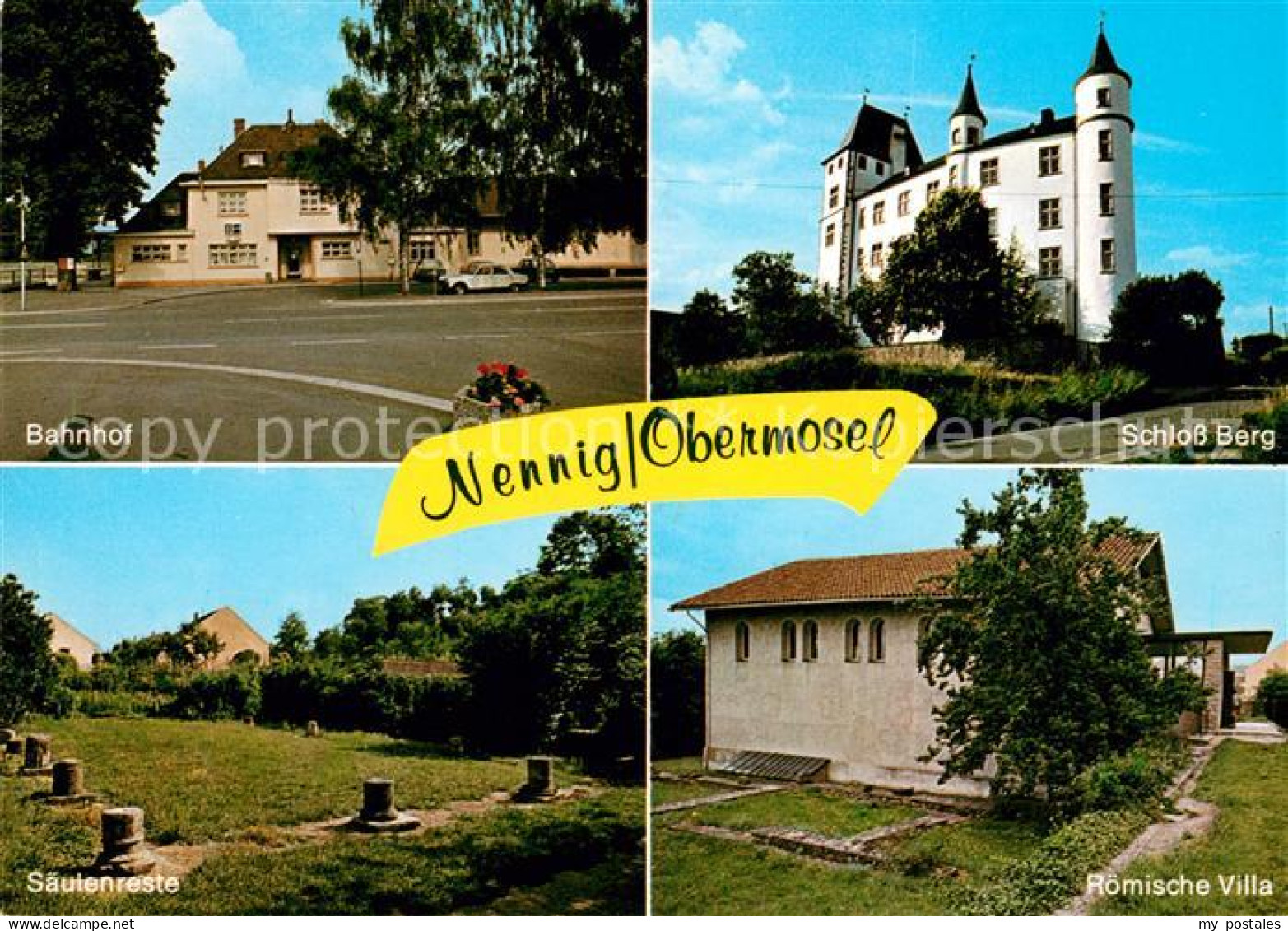 73176259 Nennig Bahnhof Schloss Berg Saeulenreste Roemische Villa Nennig - Perl