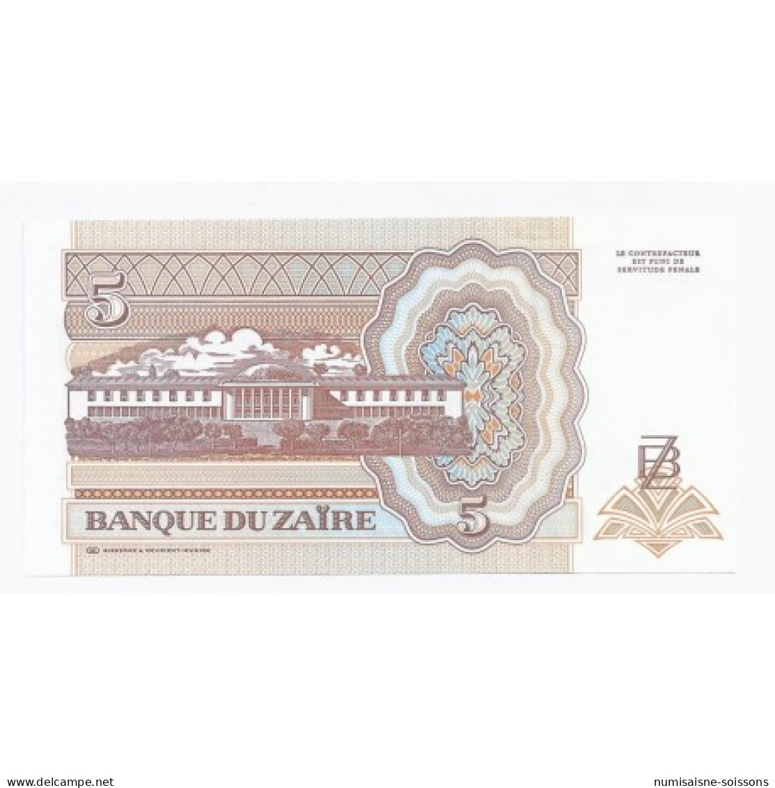 ZAIRE - PICK 53 A - 5 NOUVEAUX ZAIRES - 24.06.1993 - NEUF - Zaire