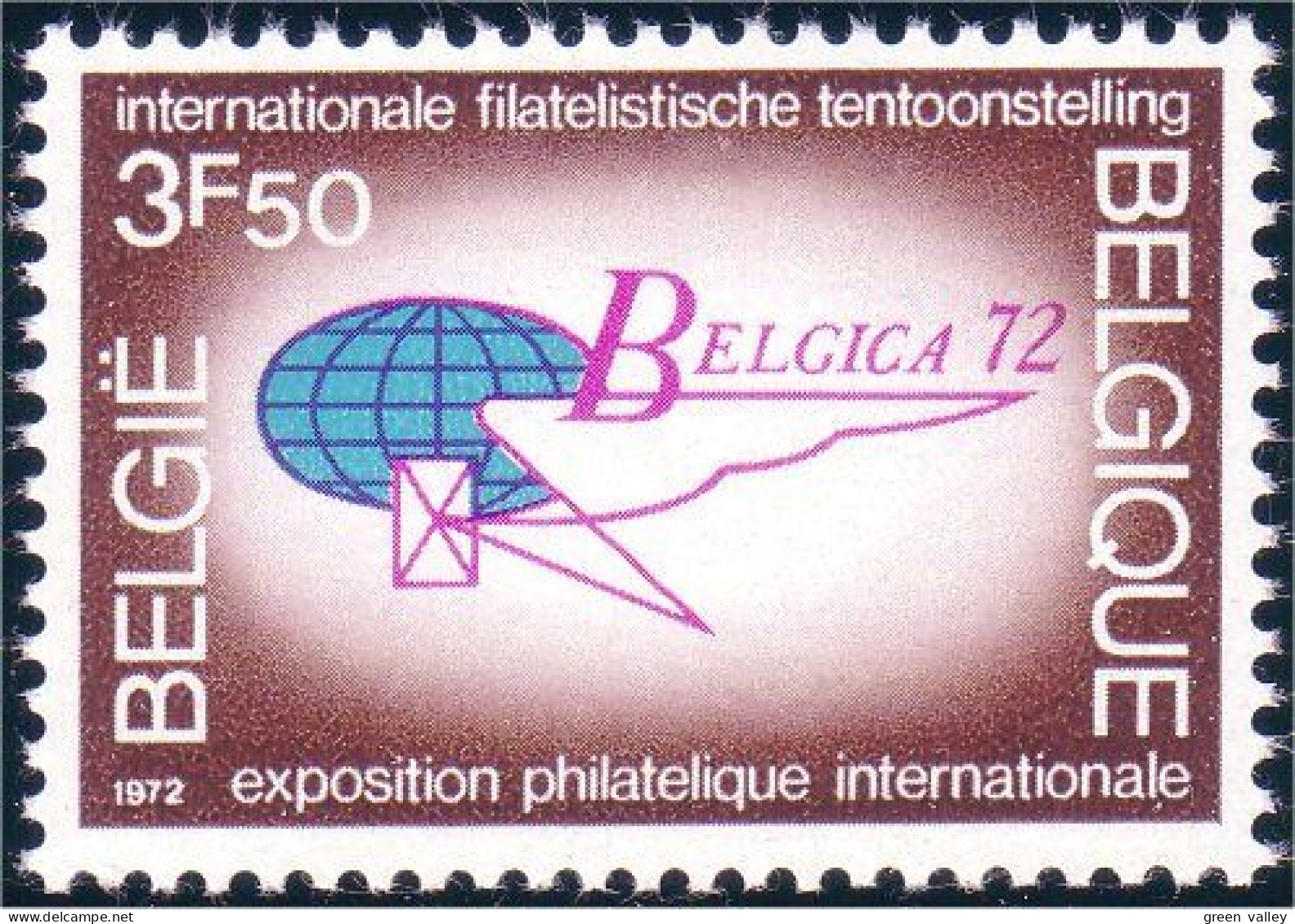 198 Belgium Exposition Philatélique Belgica 72 Stamp Exhibition MNH ** Neuf SC (BEL-299b) - Briefmarkenausstellungen