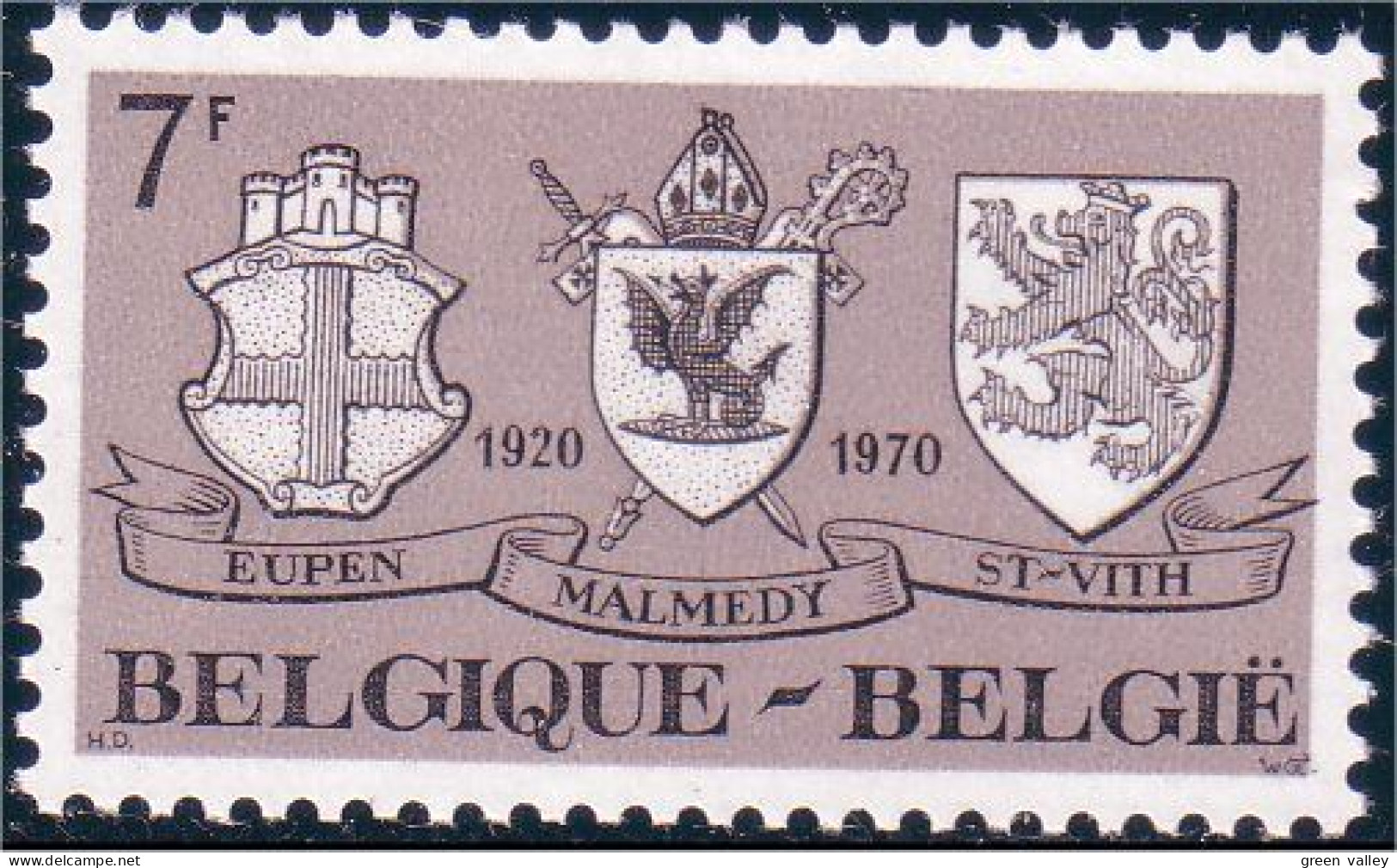 198 Belgium Armoiries Coat Arms Eupen Malmedy St-Vith Lion Eagle Aigle Adler MNH ** Neuf SC (BEL-278) - Francobolli