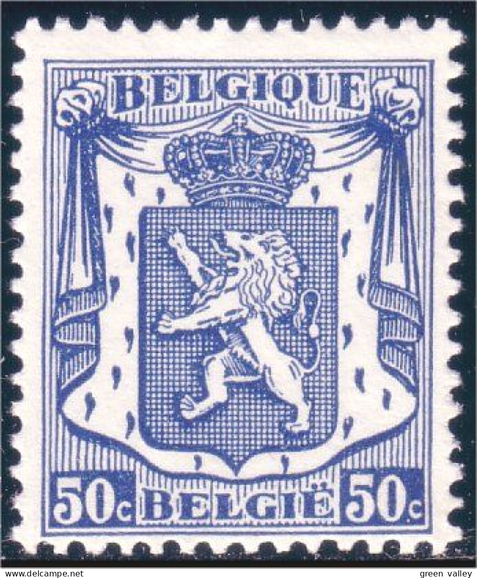 198 Belgium Lion 50c Bleu Armoiries Coat Of Arms MNH ** Neuf SC (BEL-71) - Francobolli