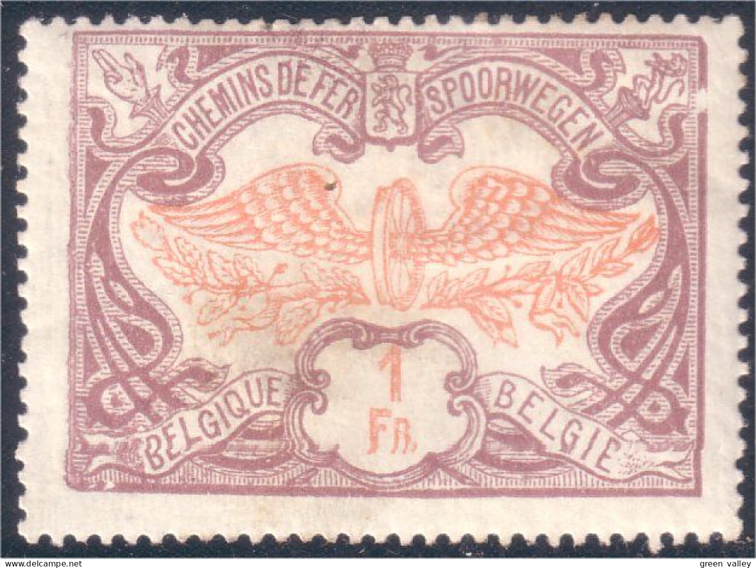 198 Belgium Roue Ailée 1 Fr Winged Wheel 1902 MH * Neuf Ch (BEL-11) - Bagages [BA]