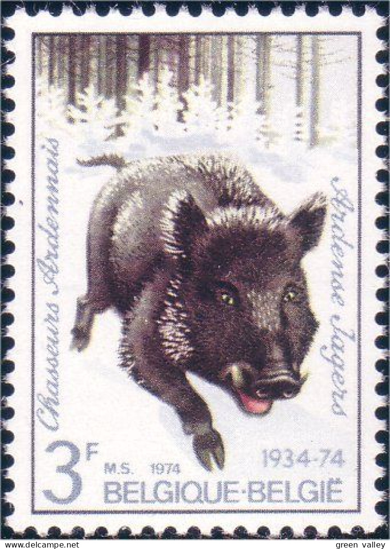 198 Belgium Wild Boar Sanglier Chasseurs Hunters MNH ** Neuf SC (BEL-340c) - Gibier