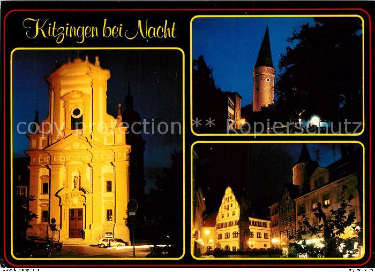 73175340 Kitzingen Main Nachtaufnahme Stadtpfarrkirche Kitzingen Main - Kitzingen