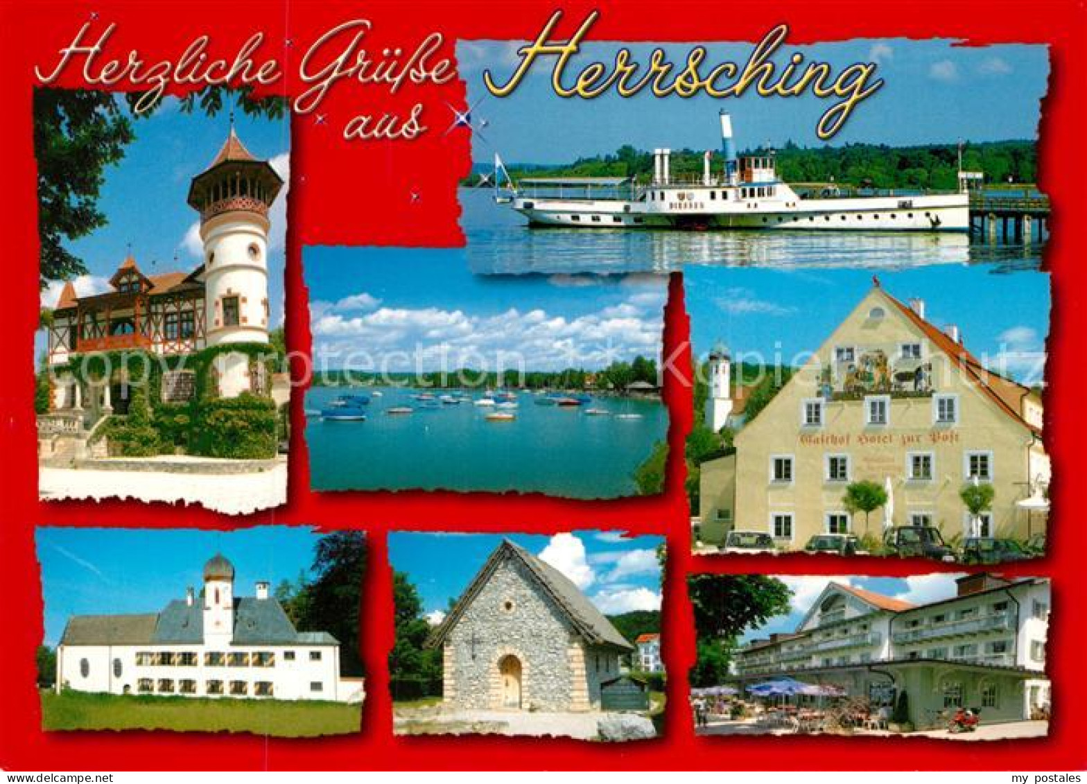 73175291 Herrsching Ammersee Schloss Gasthof Hotel Zur Post Kapelle Faehrschiff  - Herrsching