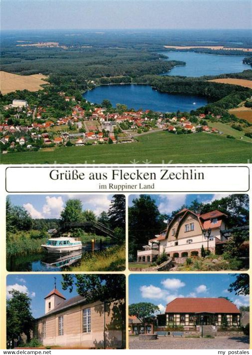 73175288 Zechlin Flecken Fliegeraufnahme Schwarzer See Grosser Zechliner See Bru - Zechlinerhütte