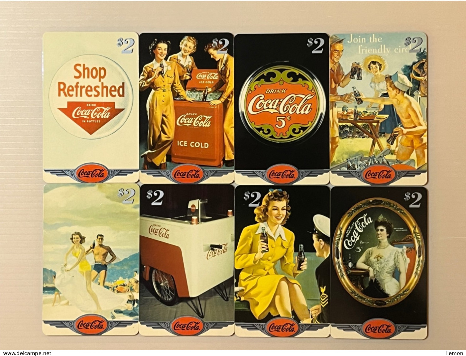 Mint USA UNITED STATES America Prepaid Telecard Phonecard, Coca Cola Two Dollar Card, Set Of 24 Mint Cards - Sammlungen