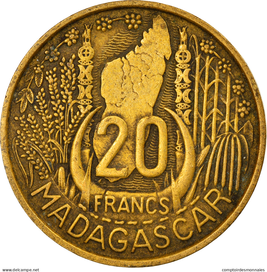 Monnaie, Madagascar, 20 Francs, 1953, Paris, TTB, Aluminum-Bronze, KM:7 - Madagascar