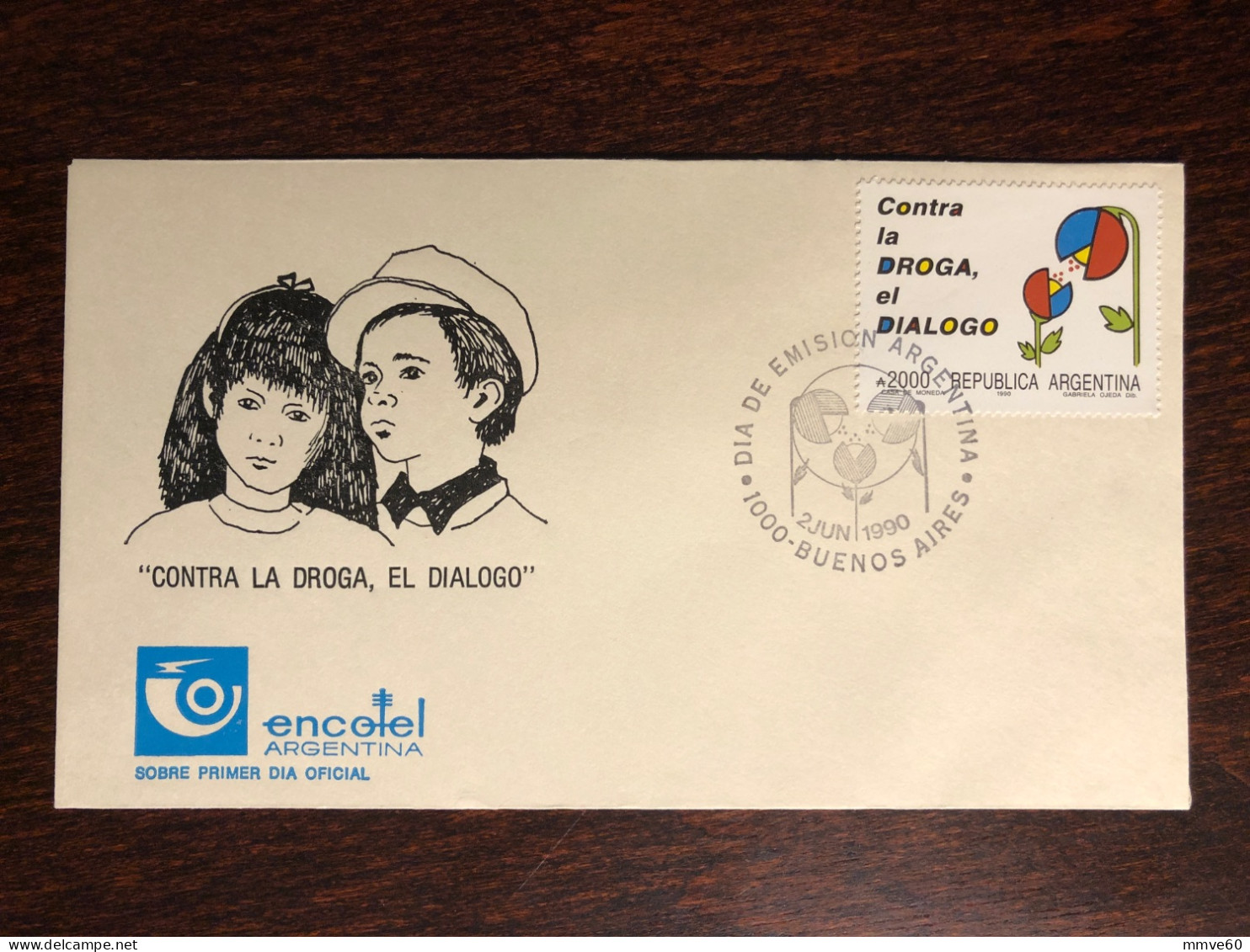 ARGENTINA FDC COVER 1990 YEAR NARCOTICS DRUGS HEALTH MEDICINE STAMPS - FDC