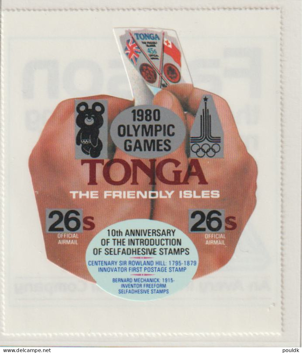 Tonga 1980 Airmail Olympic Games In Moscow, Rowland Hill Official Stamps Of 1979 Overprinted & Self-Adhesive 3 Stamps  - Summer 1980: Moscow