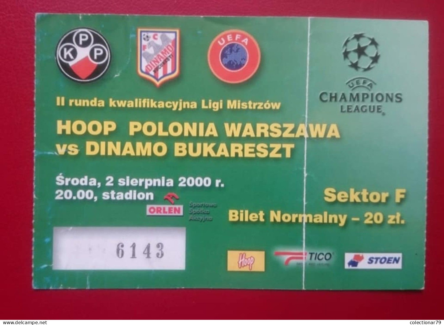 Bilet Fotbal Dinamo Bucuresti Romania Hoop Polonia Warszawa Poland - Tickets D'entrée