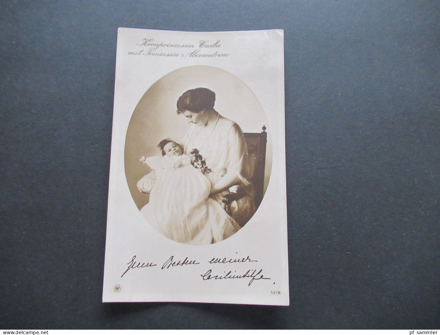 Adel Preussen Kronprinzessin Cecilie Mit Prinzessin Alexandrine Blauer Stempel Cecilienhilfe Hauptverband 1914 / 1915 - Familles Royales