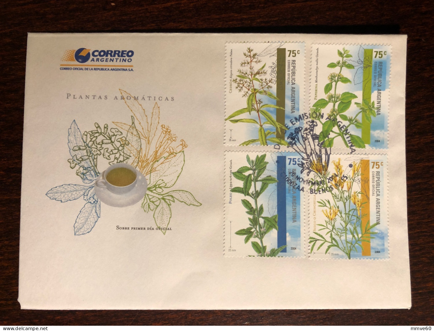 ARGENTINA FDC COVER 2004 YEAR MEDICINAL PLANTS HEALTH MEDICINE STAMPS - FDC