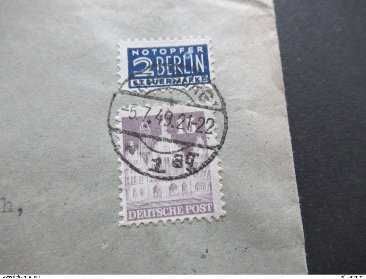 1949 Bizone Bauten Nr.75 Unterrand MiF Mit Nr.82 Umschlag Das Briefmarkengeschäft Auf Der Etage Otto Münzer Hamburg - Storia Postale