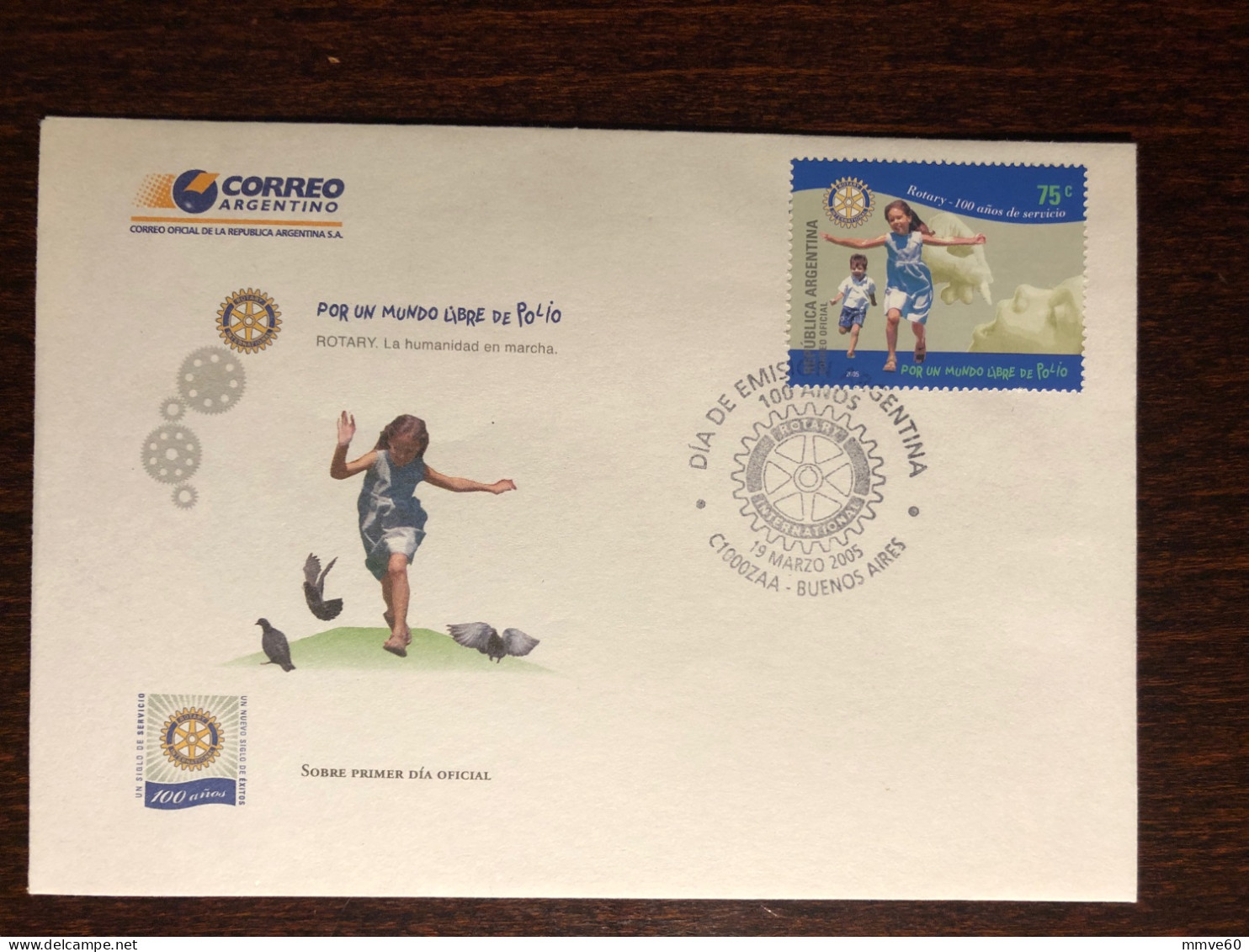 ARGENTINA FDC COVER 2005 YEAR POLIO POLIOMYELITIS VACCINATION HEALTH MEDICINE STAMPS - FDC