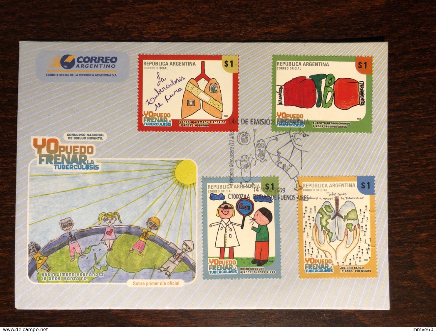 ARGENTINA FDC COVER 2009 YEAR TUBERCULOSIS TBC HEALTH MEDICINE STAMPS - FDC