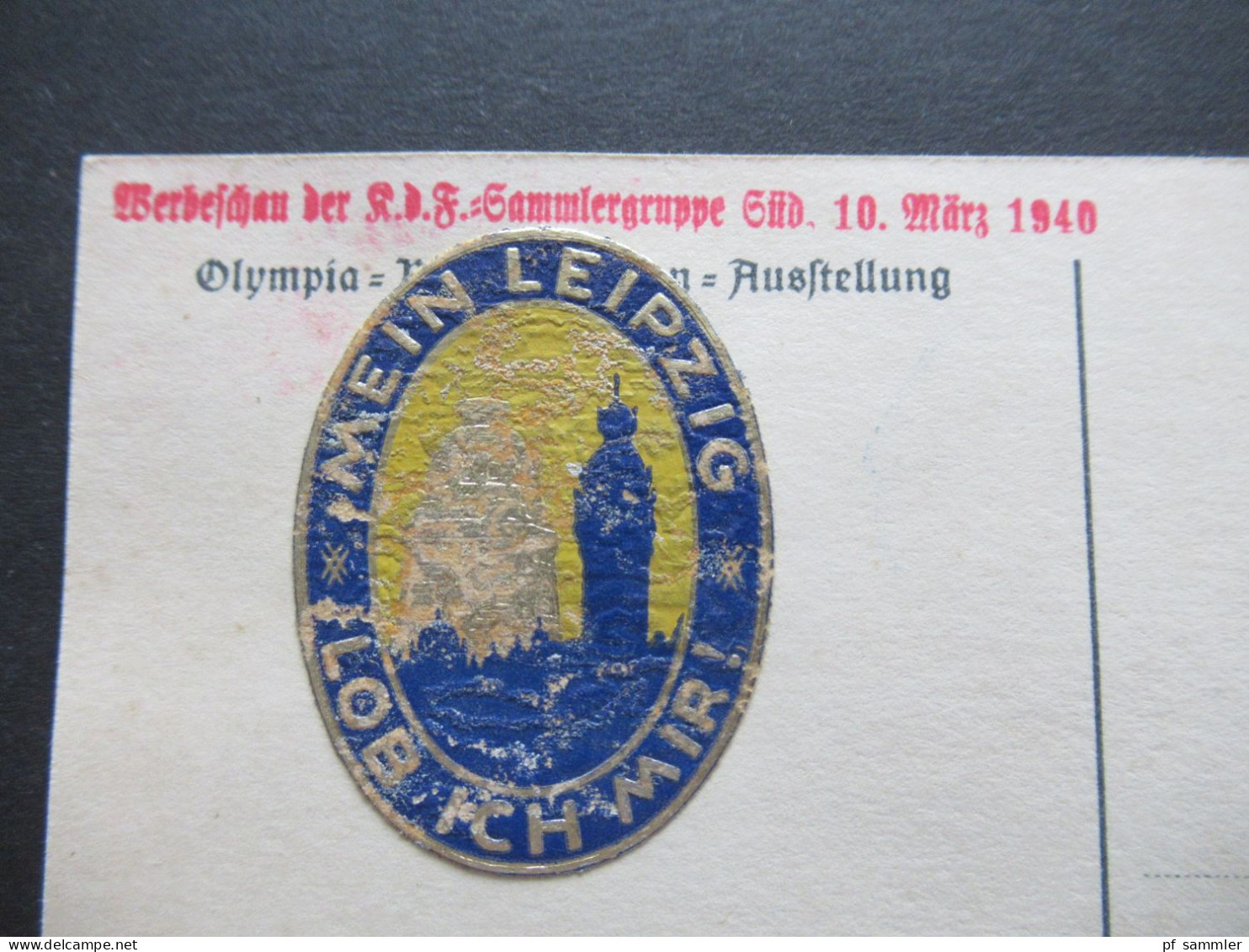 3.Reich Hindenburg GA / PP Propaganda PK Deutsche Familie Werbeschau Der KDF Sammlergruppe Süd / Vignette Mein Leipzig - Interi Postali Privati