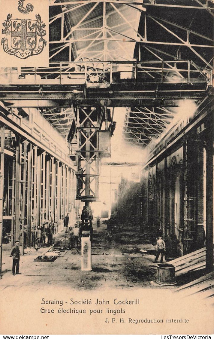 BELGIQUE - Seraing - Société John Cockerill - Vue De L'intérieur - Grue électrique Pour Lingots - Carte Postale Ancienne - Seraing