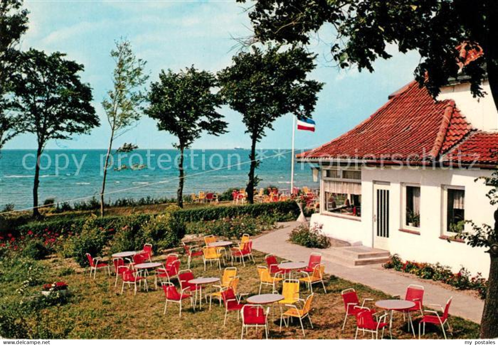 73169526 Laboe Hotel Neu Stein Terrasse Meerblick Kieler Foerde Laboe - Laboe