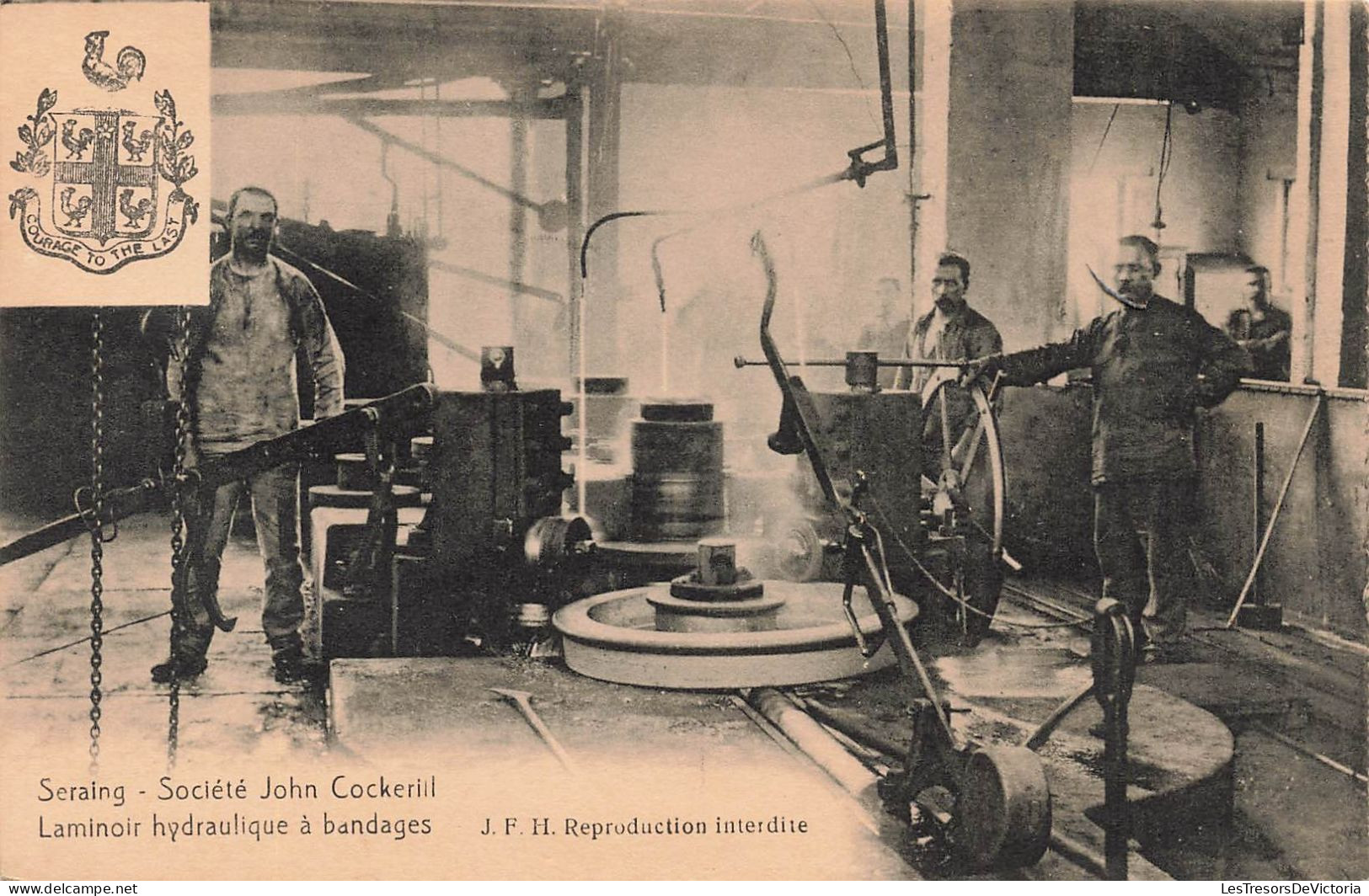 BELGIQUE - Seraing - Société John Cockerill - Vue De L'intérieur-Laminoir Hydraulique à Bandages- Carte Postale Ancienne - Seraing