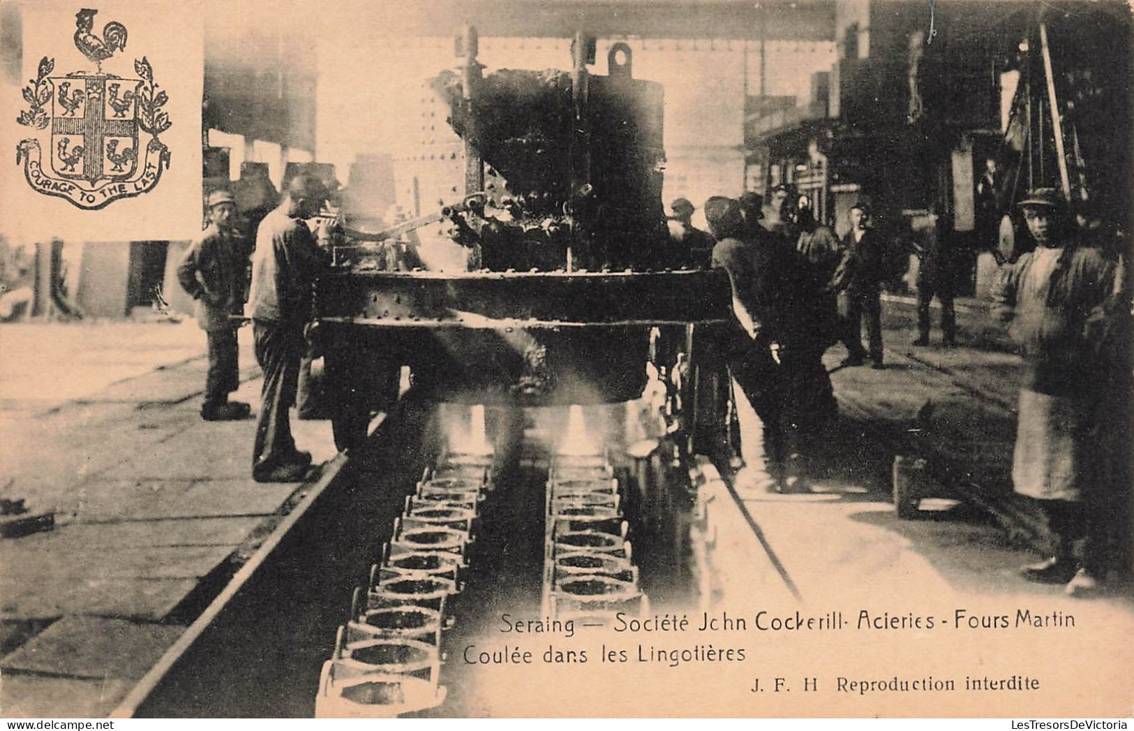 BELGIQUE - Seraing - Société John Cockerill Aciéries - Fours Martin Coulée Dans Les Lingotières - Carte Postale Ancienne - Seraing