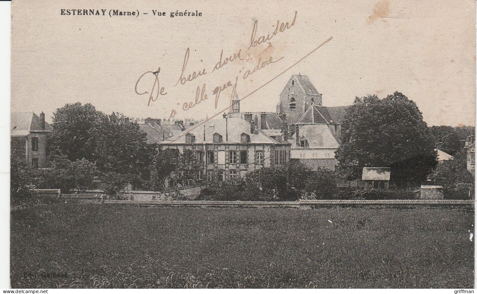 ESTERNAY VUE GENERALE 1918 TBE - Esternay