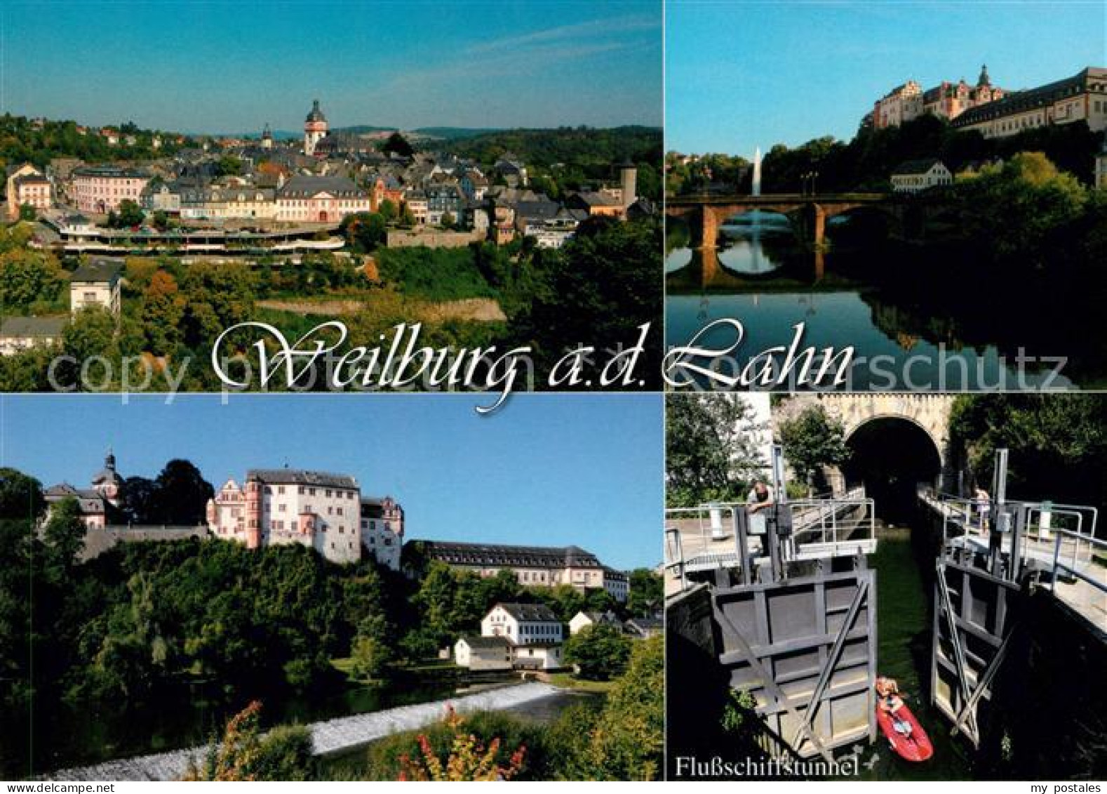 73168379 Weilburg Flussschiffstunnel Panorama Schloss Weilburg - Weilburg