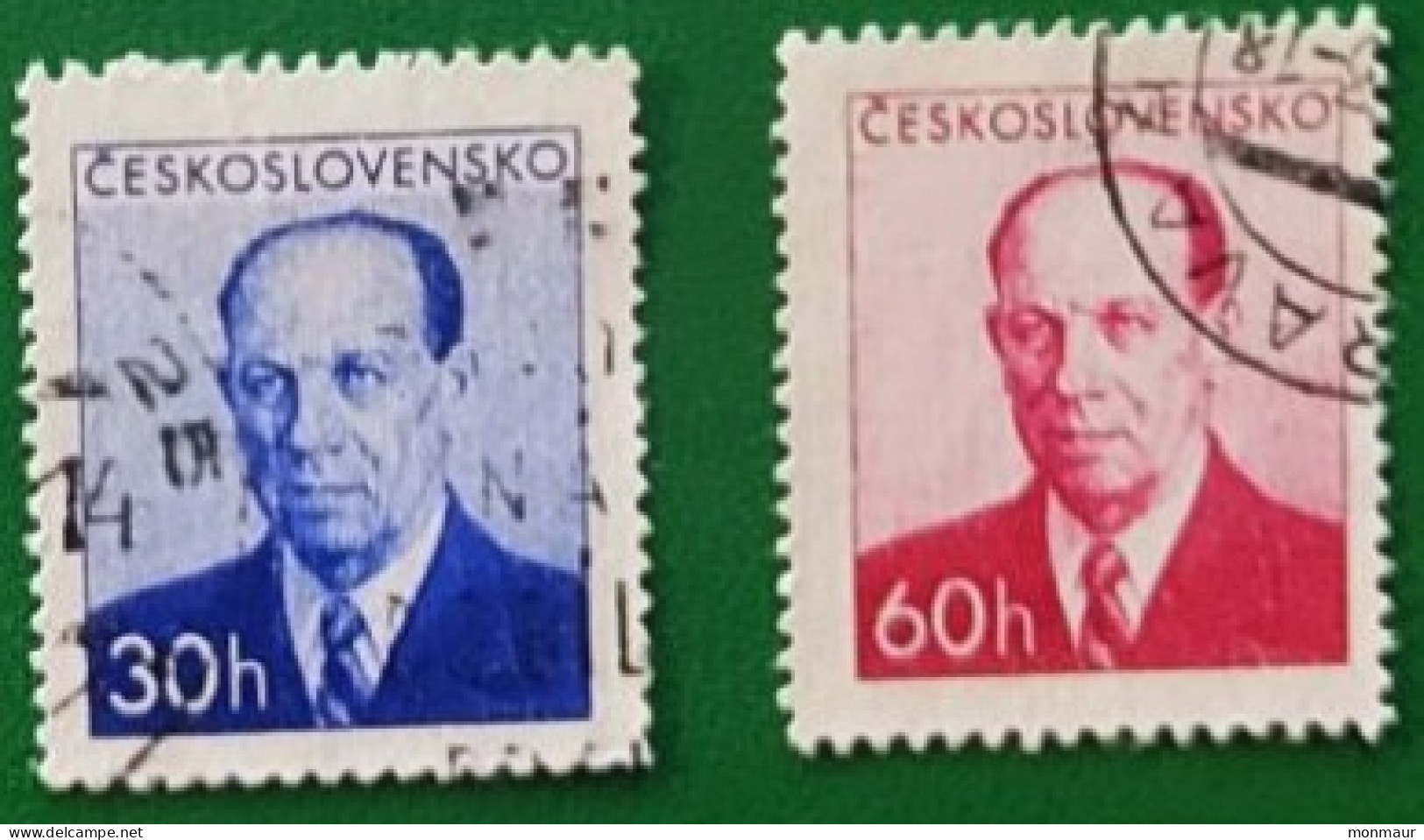 CECOSLOVACCHIA 1953 PRESDENT ZAPOTOCKY  YT 716-717 - Used Stamps