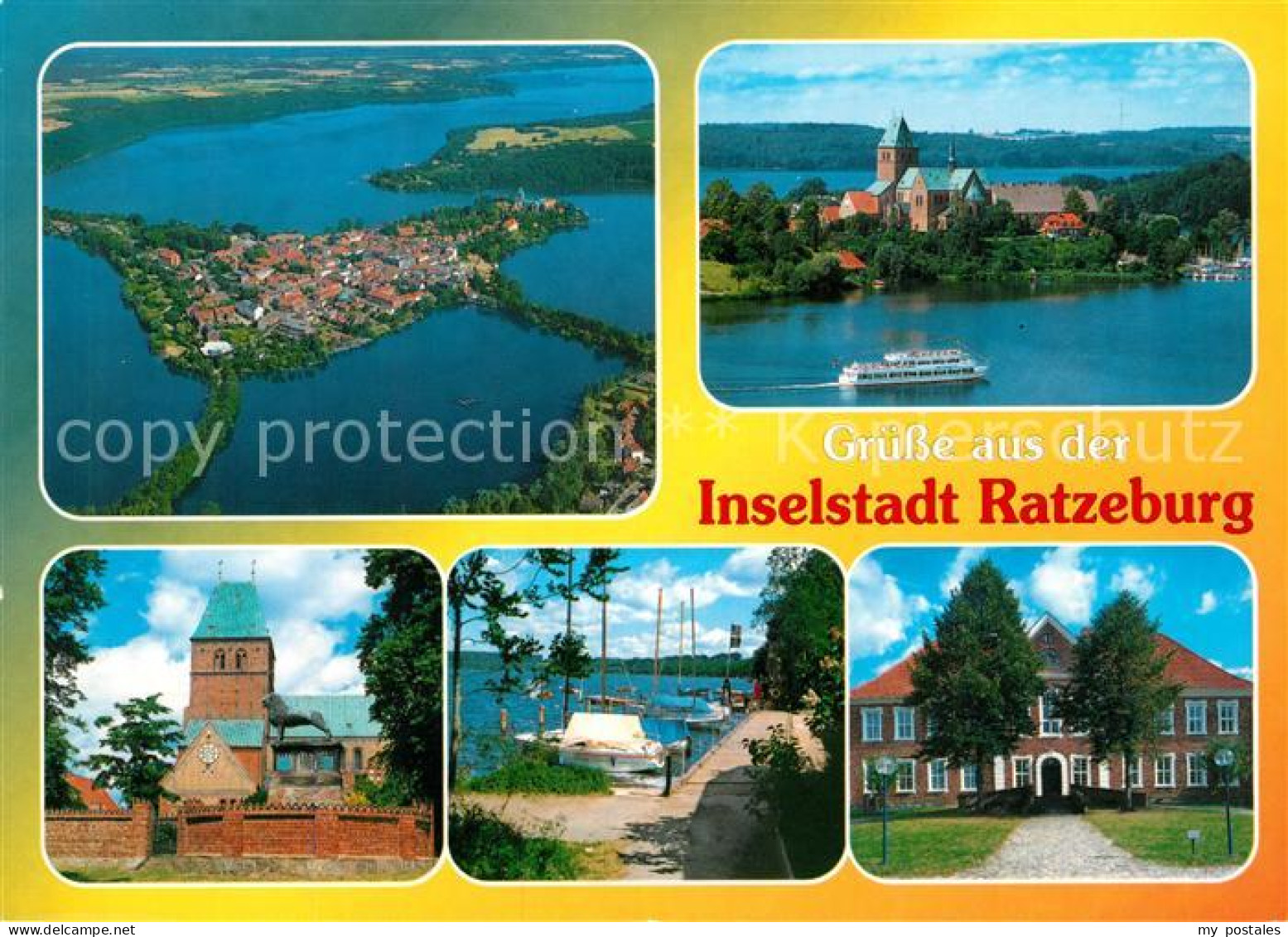 73168248 Ratzeburg Fliegeraufnahme Strandpromenade Schloss Ratzeburg - Ratzeburg