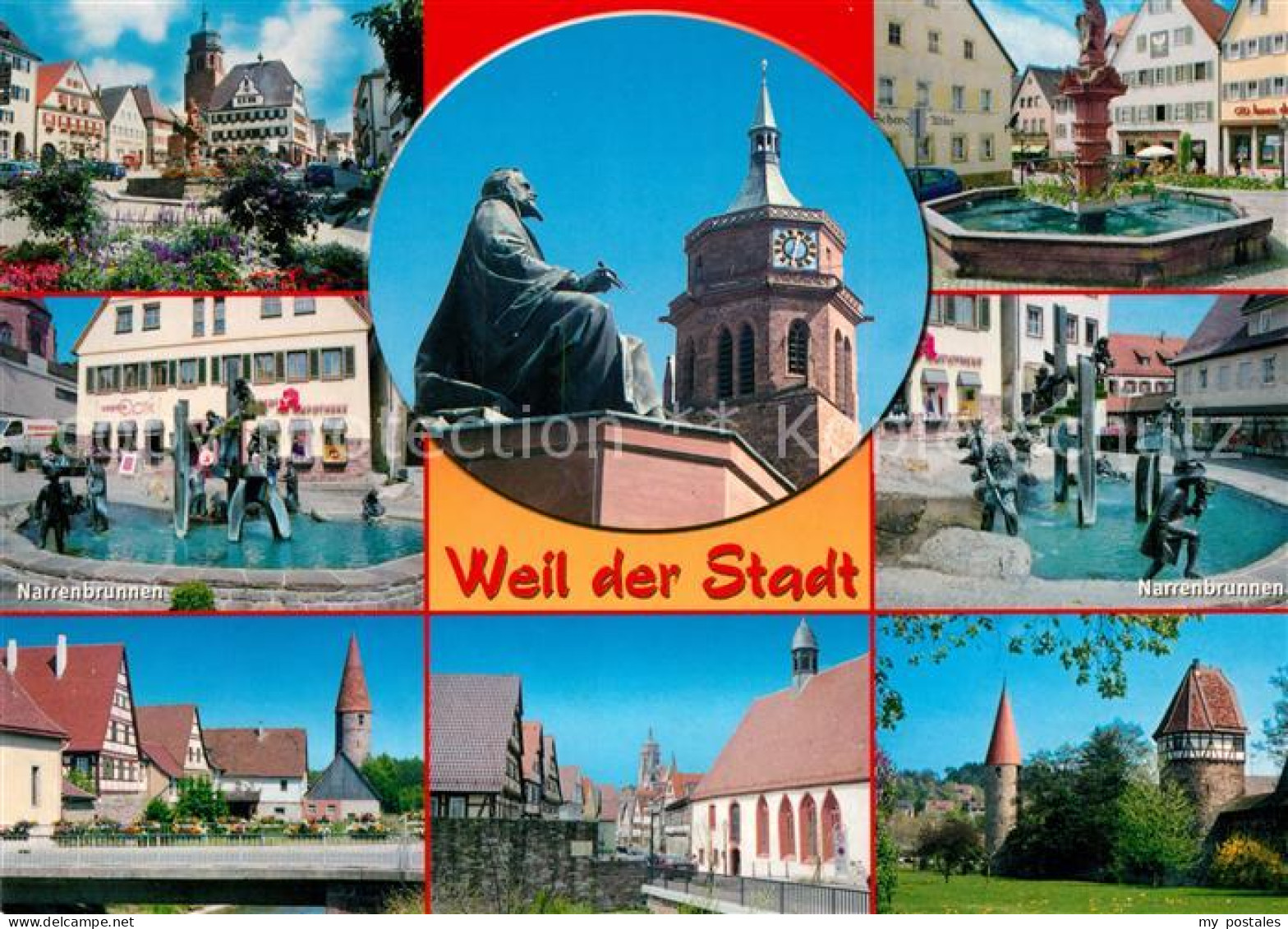 73168195 Weil Der Stadt Narrenbrunnen Kepler Denkmal Stadttuerme Kirche Weil Der - Weil Der Stadt