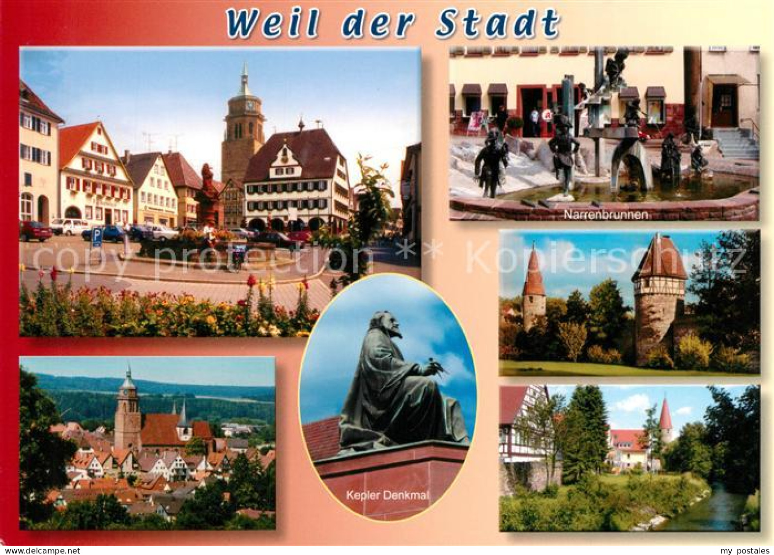 73168190 Weil Der Stadt Kepler Denkmal Narrenbrunnen Marktplatz Stadtturme Kirch - Weil Der Stadt