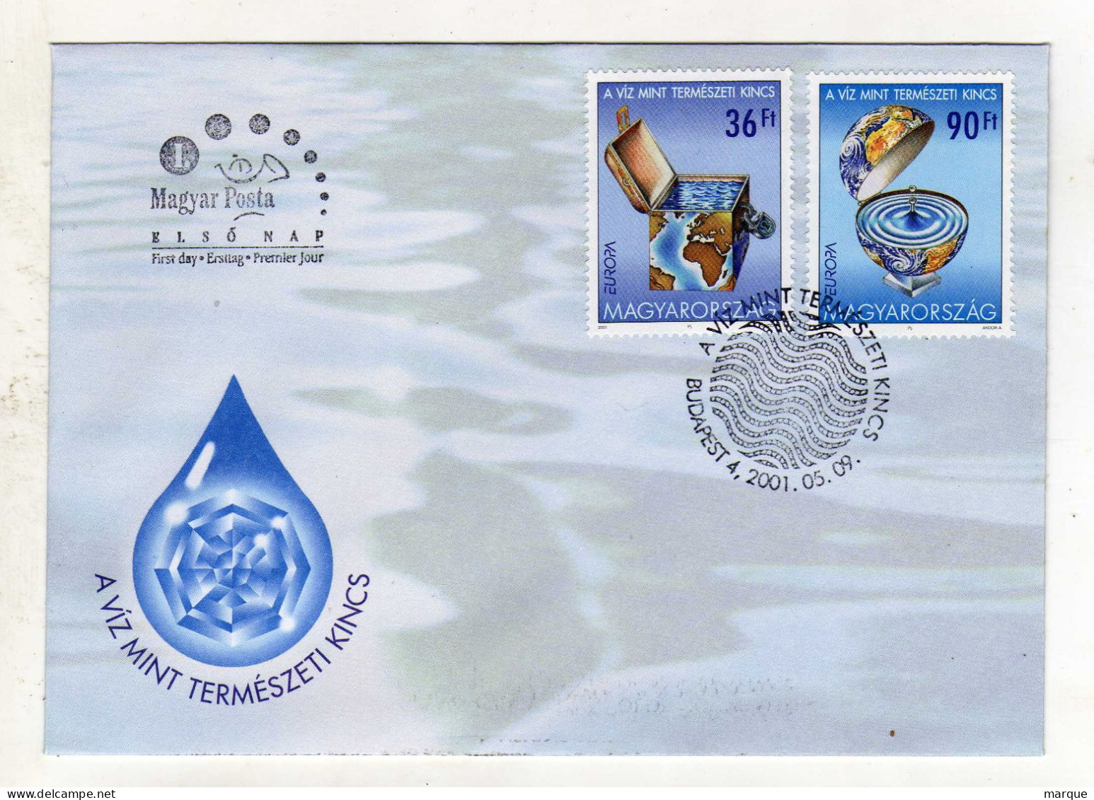 Enveloppe 1er Jour HONGRIE MAGYARORSZAG Oblitération BUDAPEST 4 09/05/2001 - FDC