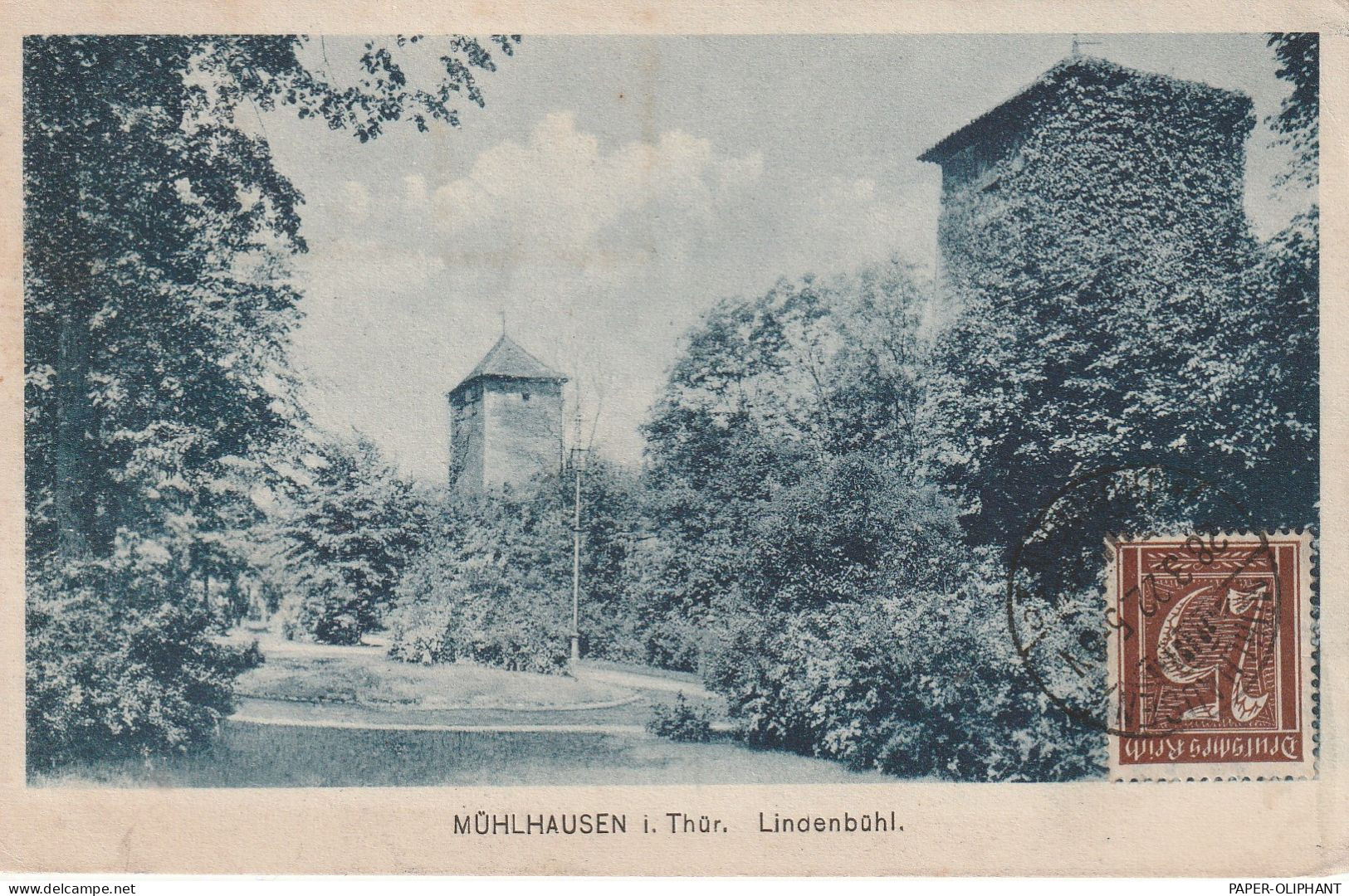 0-5700 MÜHLHAUSEN, Lindenbühl, GLOBUS - Tauschkarte, 1922 - Muehlhausen