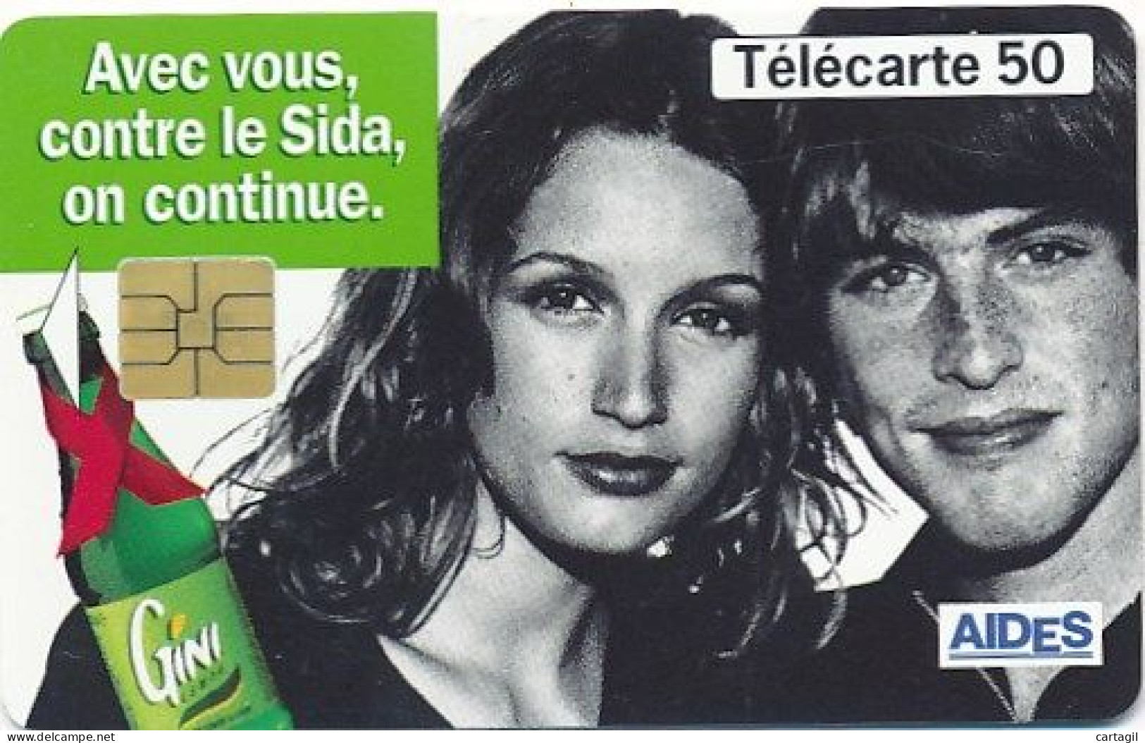 Télécarte France (06/96) AIDES Contre Le Sida (visuel, Puce, état, Unités, Etc Voir Scan) + Port - Ohne Zuordnung