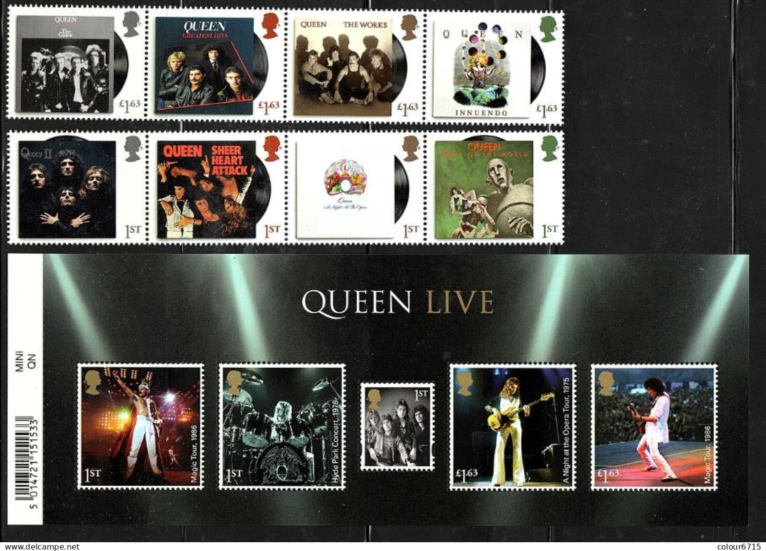 Great Britain/UK 2020 Music Giants - Queen (stamps 8v+MS/Block) MNH - Unused Stamps