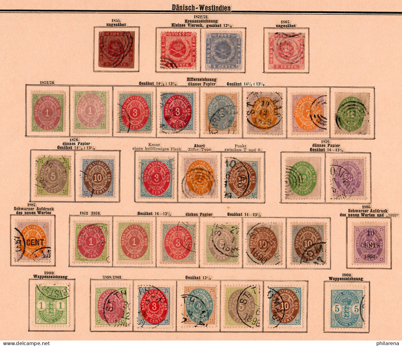 Dansk-Vestindie 1856-1907, Nearly Complete Incl. #9, And Portomarken O/* - West Indies