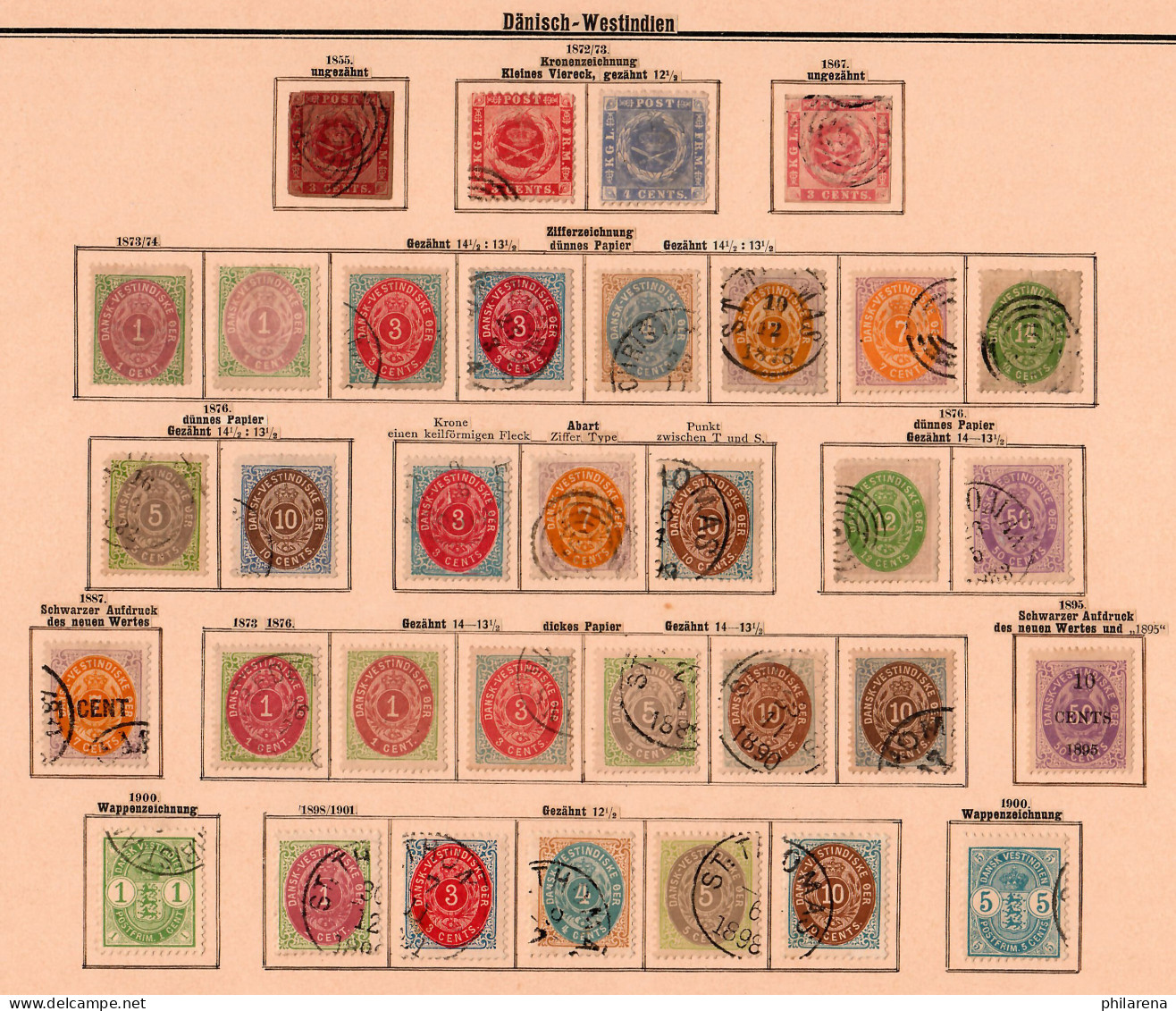 Dansk-Vestindie 1856-1907, Nearly Complete Incl. #9, And Portomarken O/* - Antille