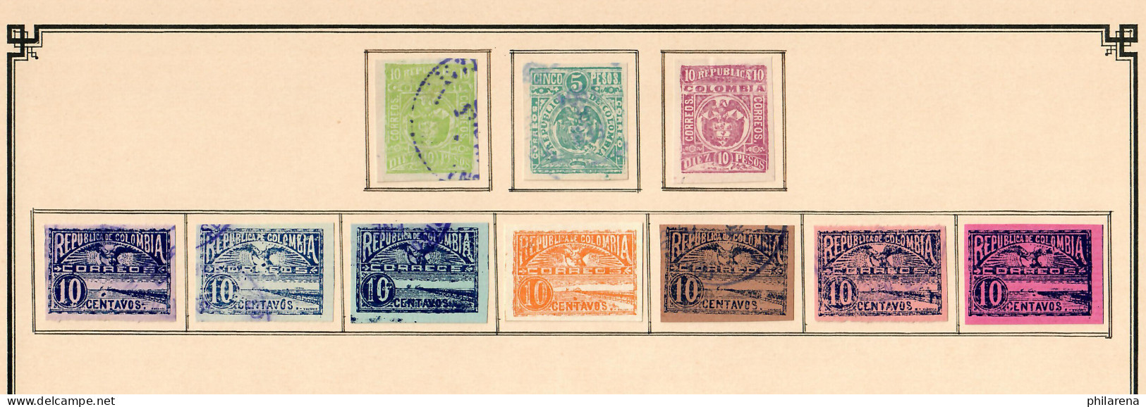 Columbia 1859-1908: nearly complete, Value letter-insurance-stamps, o/*