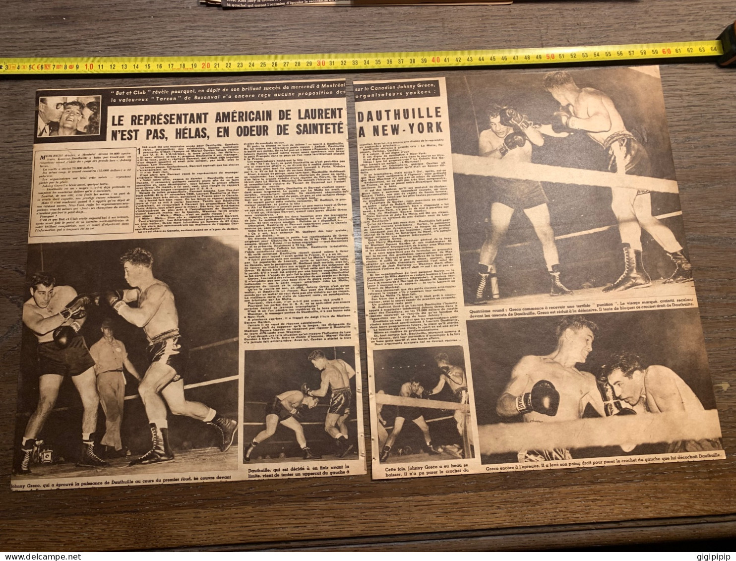 1949 B&C Boxe LAURENT DAUTHUILLE JOHNNY GRECO - Collections