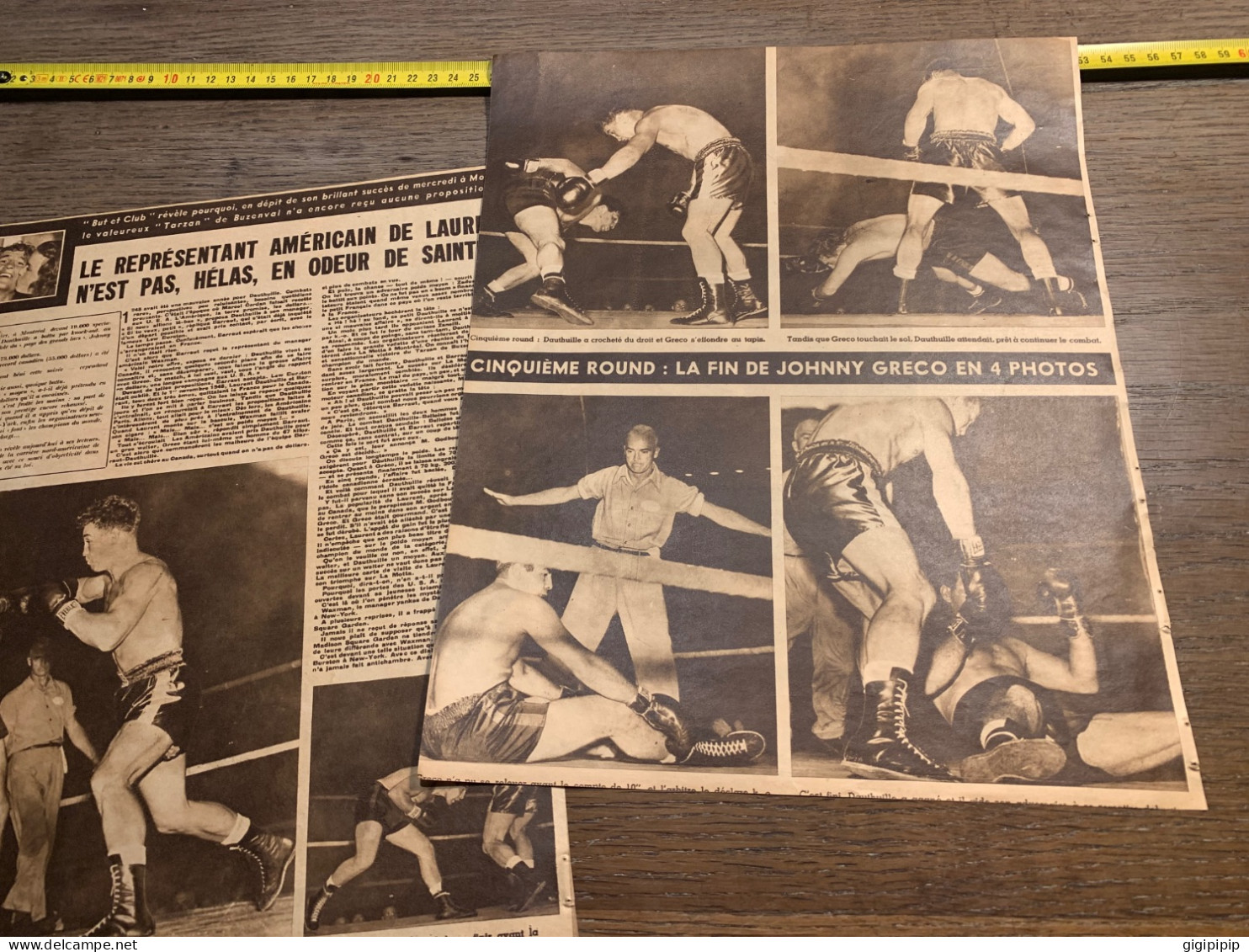 1949 B&C Boxe LAURENT DAUTHUILLE JOHNNY GRECO - Collections