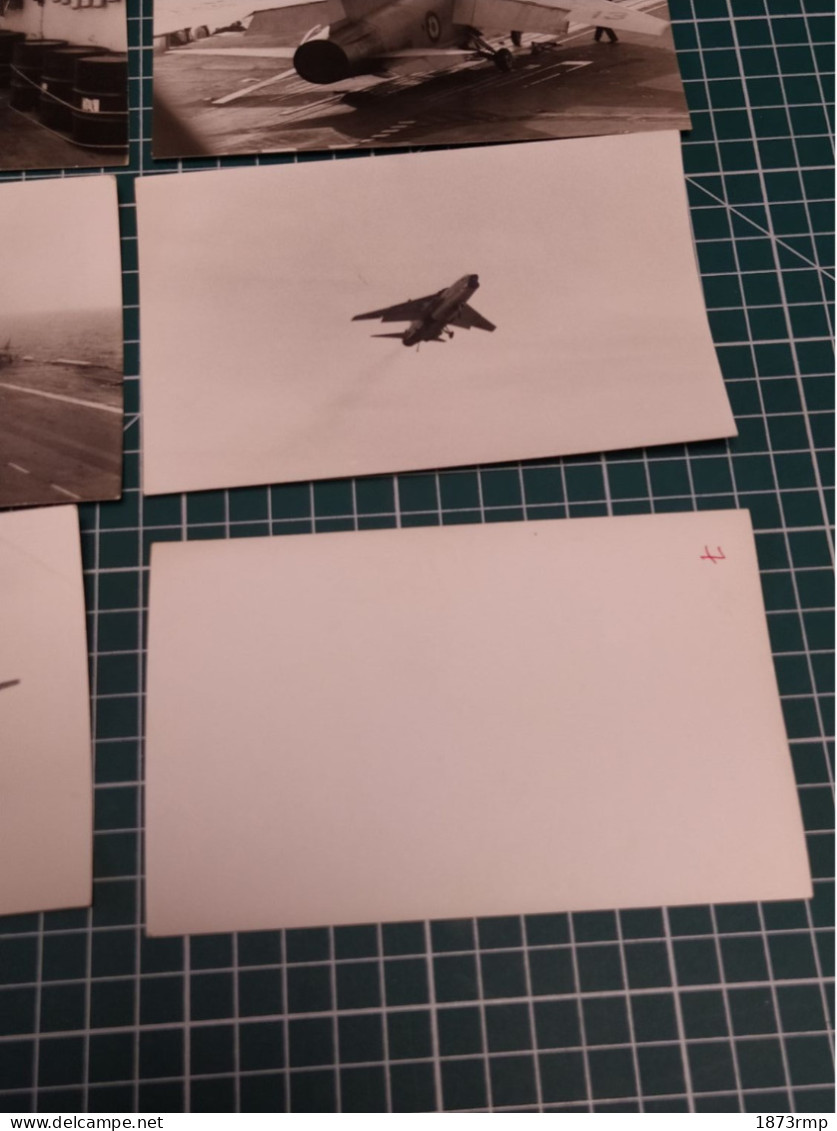 LOT DE 6 RETIRAGES PHOTOS APPONTAGES DECOLLAGES  AVIONS,  SUR PORTE AVION, AERONAVALE, AVIATION (4) - Luchtvaart