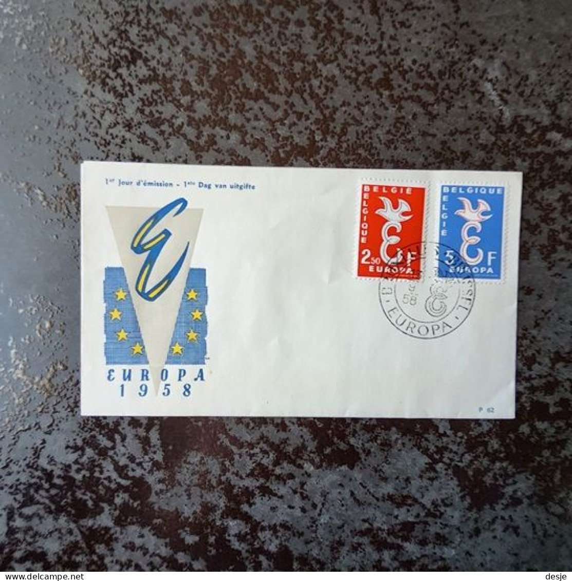 Europa 1958 Met 1ste Gestempelde Postzegels 1958 - Gedenkdokumente