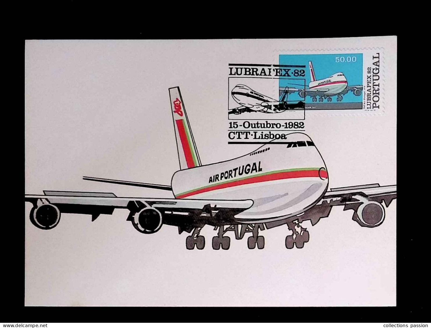 CL, Carte Maximum, Portugal, Aviation, Avion, CTT-Lisboa, 15 Outubro 1982, Air Portugal, Boeing 747-282B, Navigator Jet - Maximum Cards & Covers