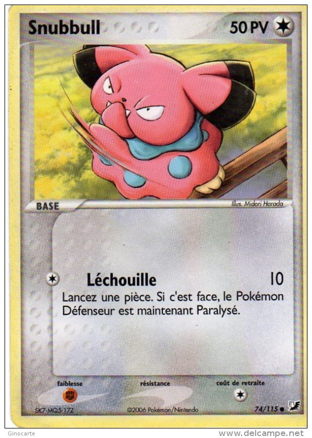 Carte Pokemon 74/115 Snubbull 50 Pv 2006 - Other & Unclassified