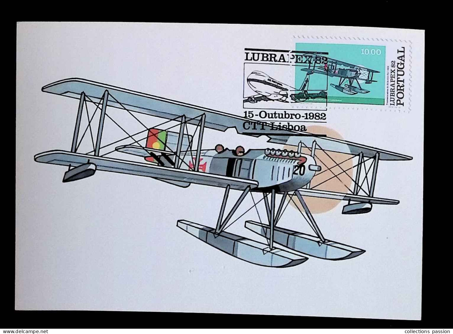 CL, Carte Maximum, Portugal, Aviation, Avion, CTT-Lisboa, 15 Outubro 1982, Fairey IID MK2 , Transatlantic ( Lusitania ) - Maximumkarten (MC)