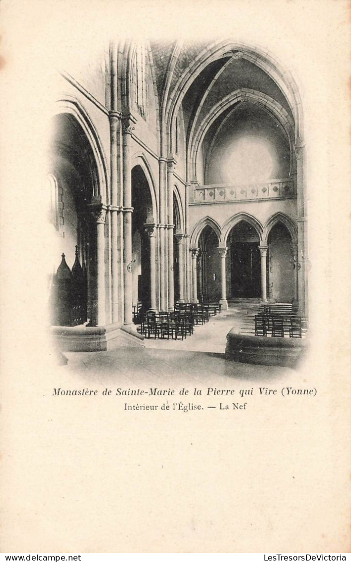 FRANCE - Monastère De Sainte Marie  De La Pierre Qui Vire - Intérieur De L'église - La Nef - Carte Postale Ancienne - Autres & Non Classés